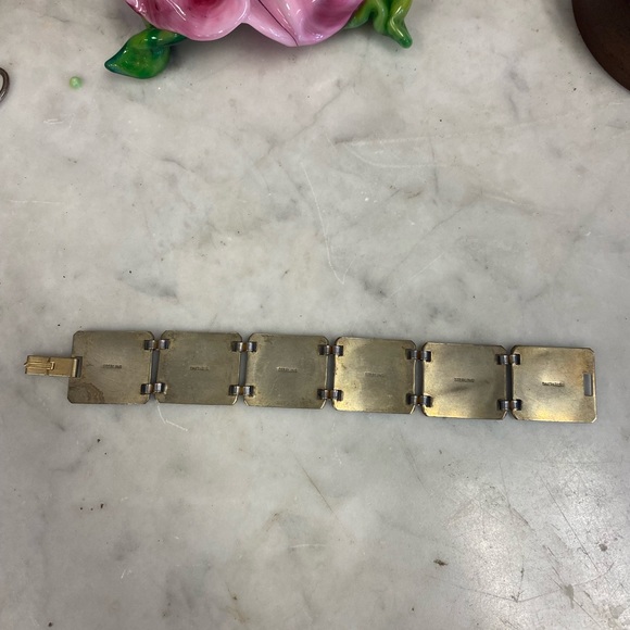 vintage sterling silver floral flower bracelet - Picture 2 of 6